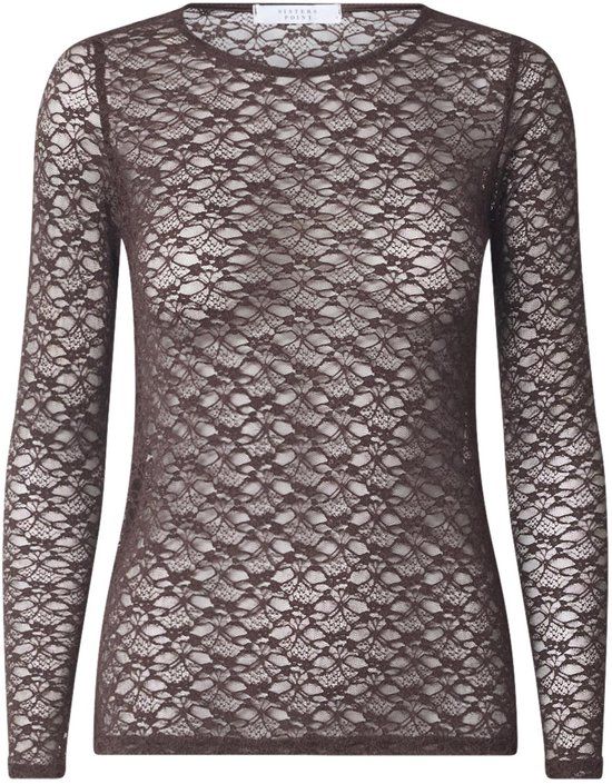 SisterS Point T-shirt Gimas Ls 19551 D. Chocolate Dames Maat - L
