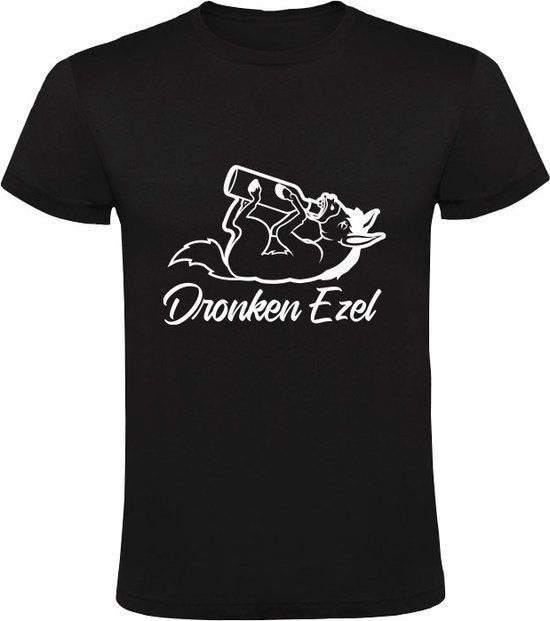 Dronken ezel Heren T-shirt Zwart 5XL