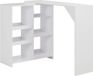 Maison Exclusive Table de bar avec étagère réglable, blanc, 138 x 39 x 110 cm