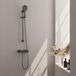 Brauer Gunmetal Edition Ensemble de barre de glissière avec robinet thermostatique - Douche à main 3 jets - Gunmetal Brossé Pvd