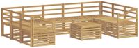 vidaXL Ensemble de canapés d'extérieur 10 pièces blanc acacia massif