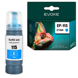 Evoke Compatible Ink for Epson 115 C13T07D24A Cyan 6200 Pages Ecotank L8160 L8180