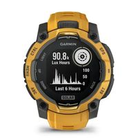 Garmin Instinct 3 Solar GPS-horloge, robuust, goud/grijs, 45 mm | Zonne-energie, robuust buitendesign, geïntegreerde zaklamp, Alpine Rush Collection Limited Edition kleur