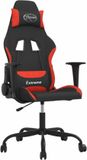 vidaXL Gamingstoel met massagefunctie, zwart en rood, met stoffen bekleding