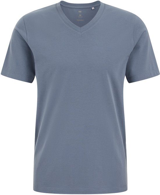 WE Fashion Heren slim fit T-shirt Blauw Katoen XL