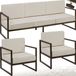 tectake® Comosa Loungeset - 5-delig - Bruin/Beige