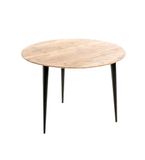 HAKU Bijzettafel acacia, zwart, Massief hout, metaal - Maat: H 46 cm x Ø 65 cm, Stijl: Modern