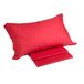 Caleffi - Dekbedovertrekset van katoen, effen, voor tweepersoonsbed, rood