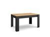 Table à manger effet bois chêne et noir 140x90x76cm