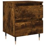 VidaXL Nachtkastje 40x35x50 cm bewerkt hout gerookt eikenkleurig