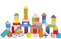 Viga Toys Blokkenton - 50 stuks - Kleur met print
