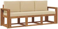 vidaXL - Acacia Hout Bank Loungeset 3-delig Natuurlijk en Beige