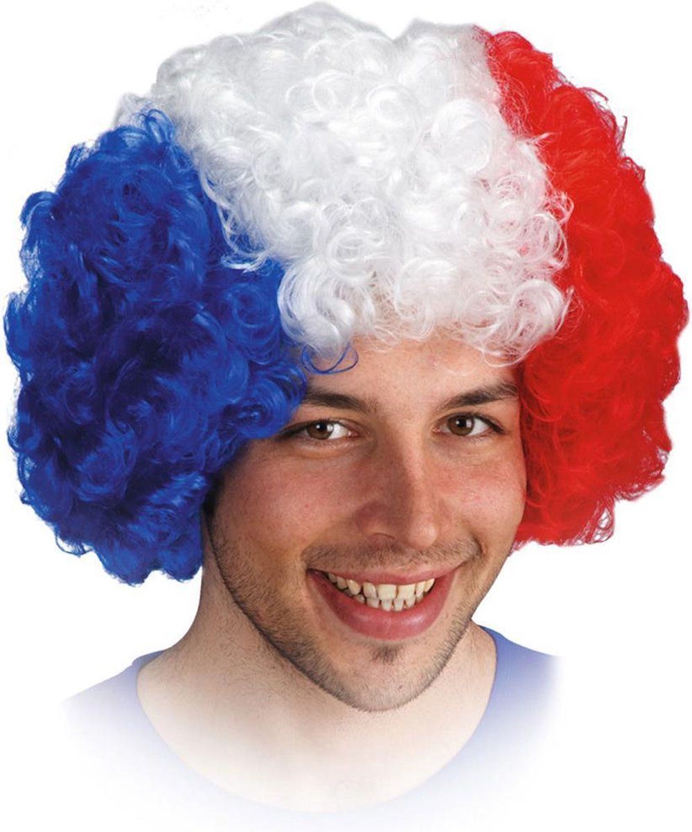 Carnival Toys Pruik Frankrijk Synthetisch Blauw/rood One-size