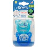 Dr Brown's Sucette de Nuit Préventive En Silicone 0-6M 2uts