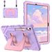 Fintie Kindvriendelijk hoesje voor Samsung Galaxy Tab S10 FE/ S9 FE 5G 10,9 Inch/Tab S9 11 inch, full-body robuuste, robuuste schokbestendige beschermhoes met standaard en schouderriem, paars