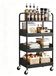 Merkloos Trolley op Wielen met 4 Niveaus, Zwart