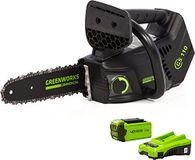 Greenworks GD40TCSK2 Accu Kettingzaag met Borstelloze Motor, 25 cm Zaagbladlengte, 12 m/s Kettingsnelheid, 2,4 kg, Automatische Oliesmering, Terugslagbeveiliging, 40V 2Ah Accu & Lader
