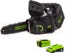 Greenworks GD40TCSK2 Accu Kettingzaag met Borstelloze Motor, 25 cm Zaagbladlengte, 12 m/s Kettingsnelheid, 2,4 kg, Automatische Oliesmering, Terugslagbeveiliging, 40V 2Ah Accu & Lader