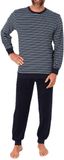 Normann Heren pyjama in badstof met manchetten in een stijlvolle blokstreep-look - ook in oversize