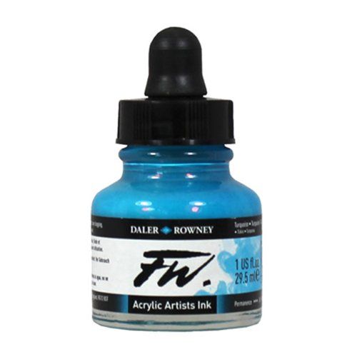 Daler Rowney FW Acrylic Paint, 29.5 ml Bottles, Various Colors - Purple Lake