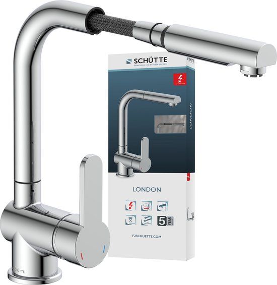 Schütte London Design Keukenkraan voor Waterverwarmer - lage Druk - Mengkraan - Chroom