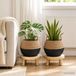 VidaXL Plantenpot met handvatten 2 st zwart ø 45 x 36 cm 100% zeegras