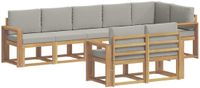 vidaXL Ensemble de canapés d'extérieur 8 pièces Blanc et Gris clair