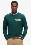 Superdry Atheltic sweatshirt met print Heren Truien L Katoen Donkergroen