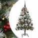 vidaXL Kunstkerstboom Groen en wit 150 cm PVC en Metaal en Plastic