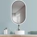 HOKO Design Miroir LED – Ovale, 45 x 75 cm, Cadre Noir Mat