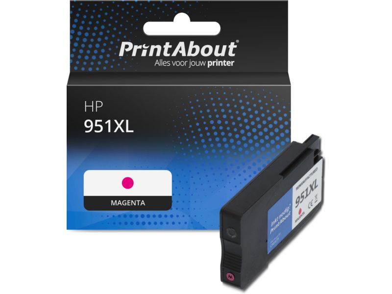 PrintAbout Inktcartridge 951XL (CN047AE) Magenta Hoge capaciteit geschikt voor HP