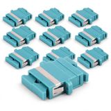1aTTack.de 10x Fiber Optic Keystone Connectors OM3 SC Duplex Female naar SC Duplex Female Multimode Aqua