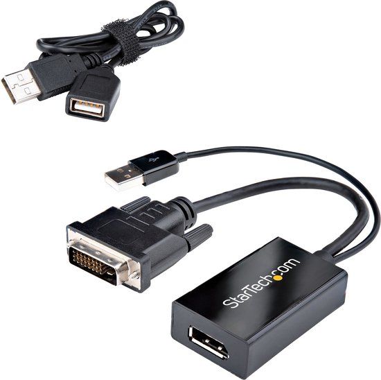 StarTech.com DVI naar DisplayPort adapter met USB Power - Zwart
