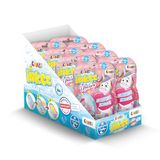 INKEE Eenhoorn, 8-delige set badbommen voor kinderen, met verrassing, badbruisballen 8 x 100 g met eenhoornfiguren, popcorngeur