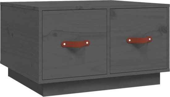 vidaXL Salontafel 60x53x35 cm massief grenenhout grijs