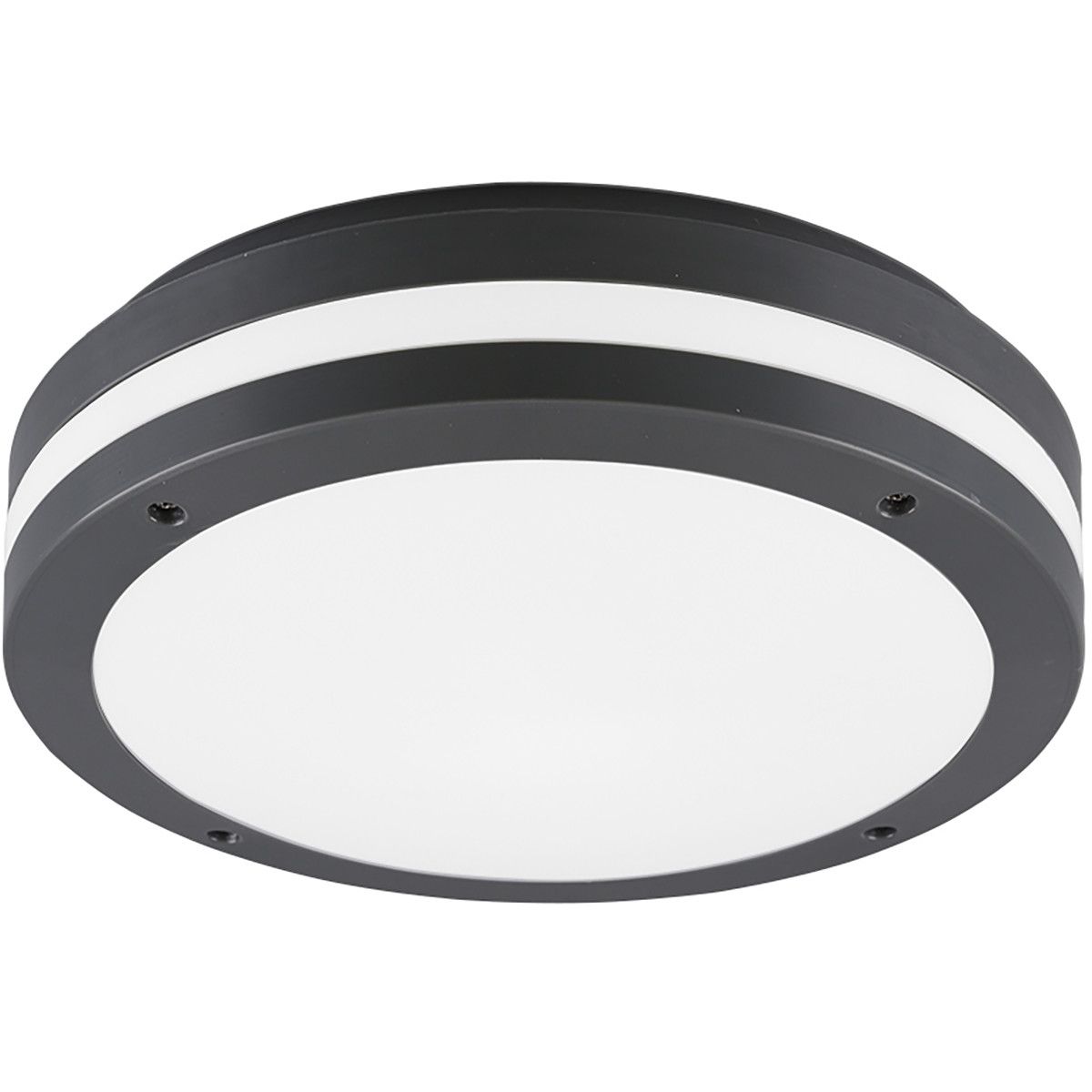 BES LED Trion Keraly Plafondlamp - 12W - Warm Wit - Rond - Antraciet