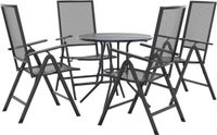 vidaXL 5-delige Tuinset - Verstelbaar - Gepoedercoat Staal - Antracietkleur
