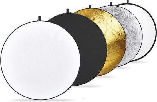 Caruba 5-in-1 reflectiescherm Goud, Zilver, Zwart, Wit en Transparant 80cm