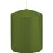 Trend Candles Cilinderkaars/stompkaars - olijfgroen - 6 x 8 cm - 29 branduren - met brandvertragende folie