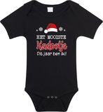 Bellatio Decorations kerst baby rompertje - Kadootje - zwart - Kerstdiner cadeau 56