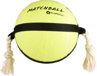 Flamingo Hondenspeelgoed – Matchball tennisbal met touw – 50 cm – Geel