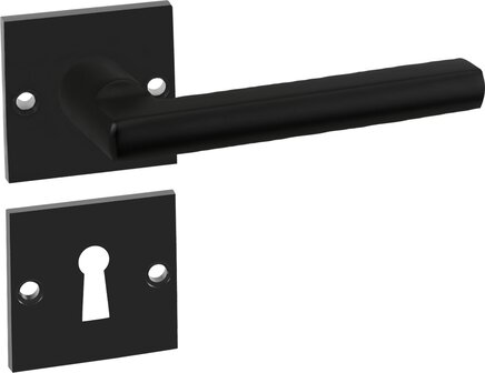 Impresso Redhill binnendeurbeslag - Vierkant Rozet - Zwart