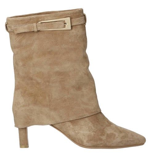Babouche Enkellaarsjes met Hak - Beige