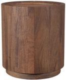 DÉJA Living Bijzettafel Amber - Rond Donkerbruin Hout - 45x45x50cm