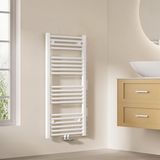 EMKE Badkamerradiator, handdoekdroger, handdoekverwarmer, 500 x 1000 mm, 427 watt, wit, voor wateraansluiting