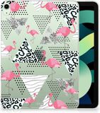 B2Ctelecom Back Cover voor iPad Air (2020/2022) 10.9 inch Flamingo Triangle