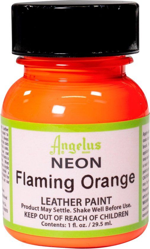 Angelus Leather Acrylic Paint - Neon Flaming Orange - 29.5ml
