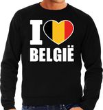 Bellatio Decorations I love Belgie supporter sweater / trui voor heren - zwart - L