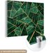 MuchoWow® Glass Painting 80x60 cm - Acrylic Glass Painting - Emerald - Gold - Abstract - Patterns - Photo on Glass - Paintings