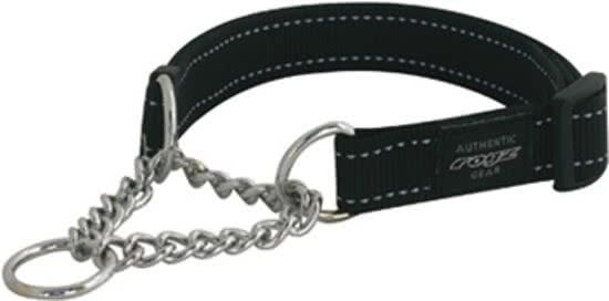 ROGZ FOR DOGS Lumberjack Choker Hondenriem - Zwart - 25 mm x 43-73 cm